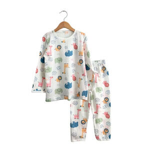 NWT Cute Unisex Sleep N' Play Long Sleeve Top & Pants Pajamas Set Animals 6Y